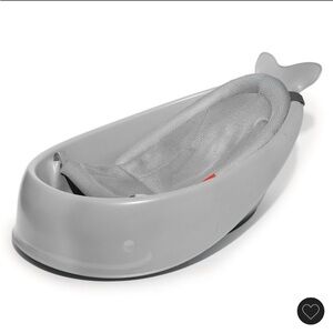 Skip Hop Moby Smart Sling 3-Stage Baby Whale Gray Bath Tub LIKE NEW OFFER